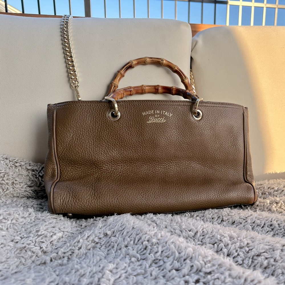 Made in Italy by GUCCI leather medium Bamboo Shopper
